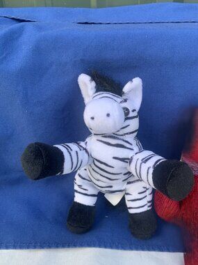 TOYS - Plush ZEBRA Stuffed BEANIE Animal Promo item mini Zebra Technologies 8"